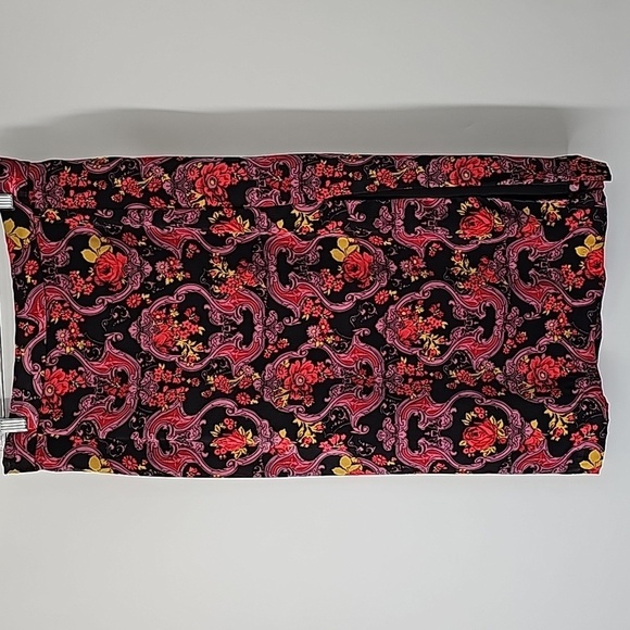 Modcloth Silky Lined Paisley Print Plus Size Skirt w Side Zip & Front Slit - Picture 13 of 17